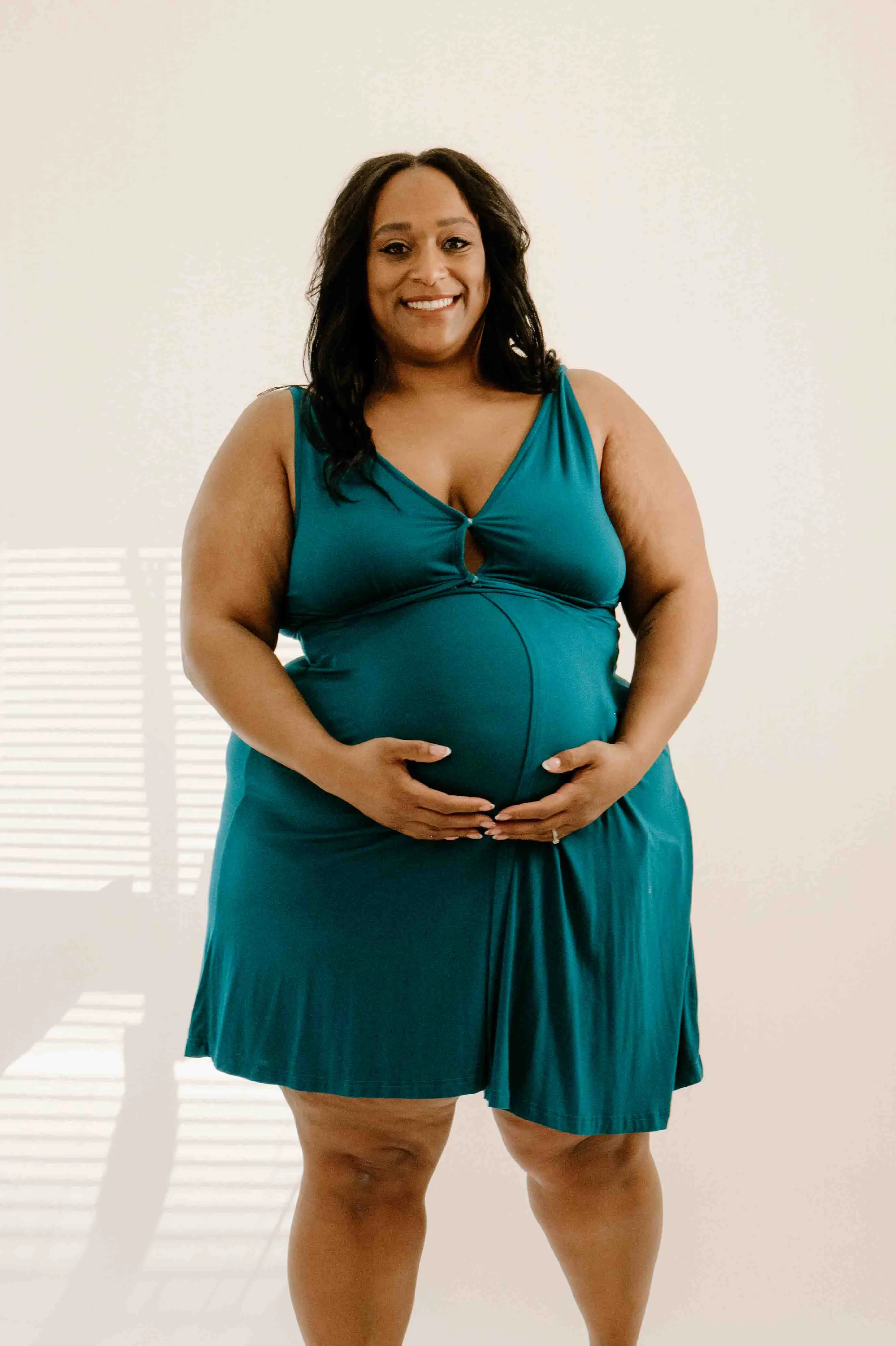 Juliet Labor & Postpartum Gown in Deep Teal-Limited Time sold by Lila Maternity product image thumbnail 4