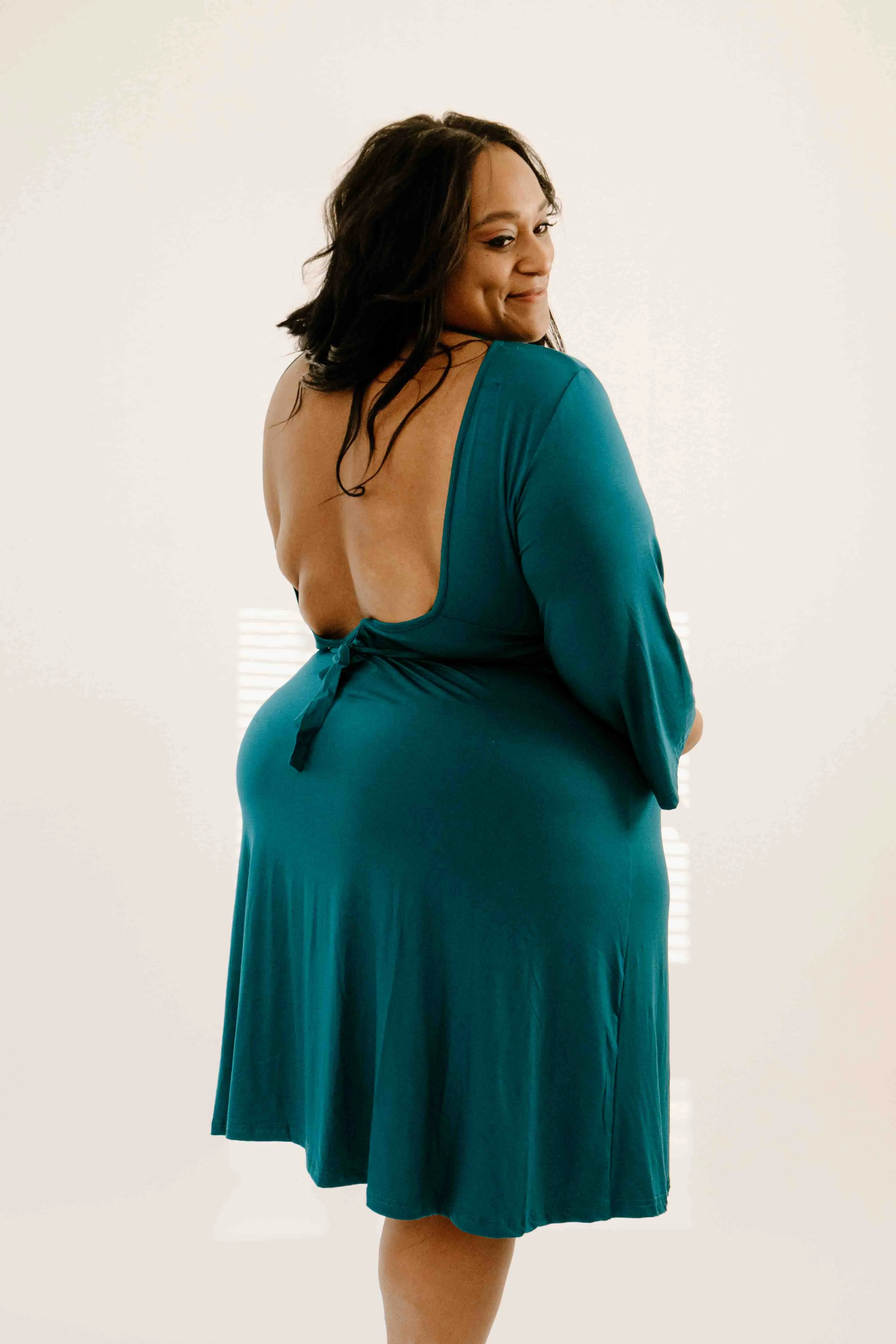 Lila Labor & Postpartum Gown in Deep Teal sold by Lila Maternity product image thumbnail 2