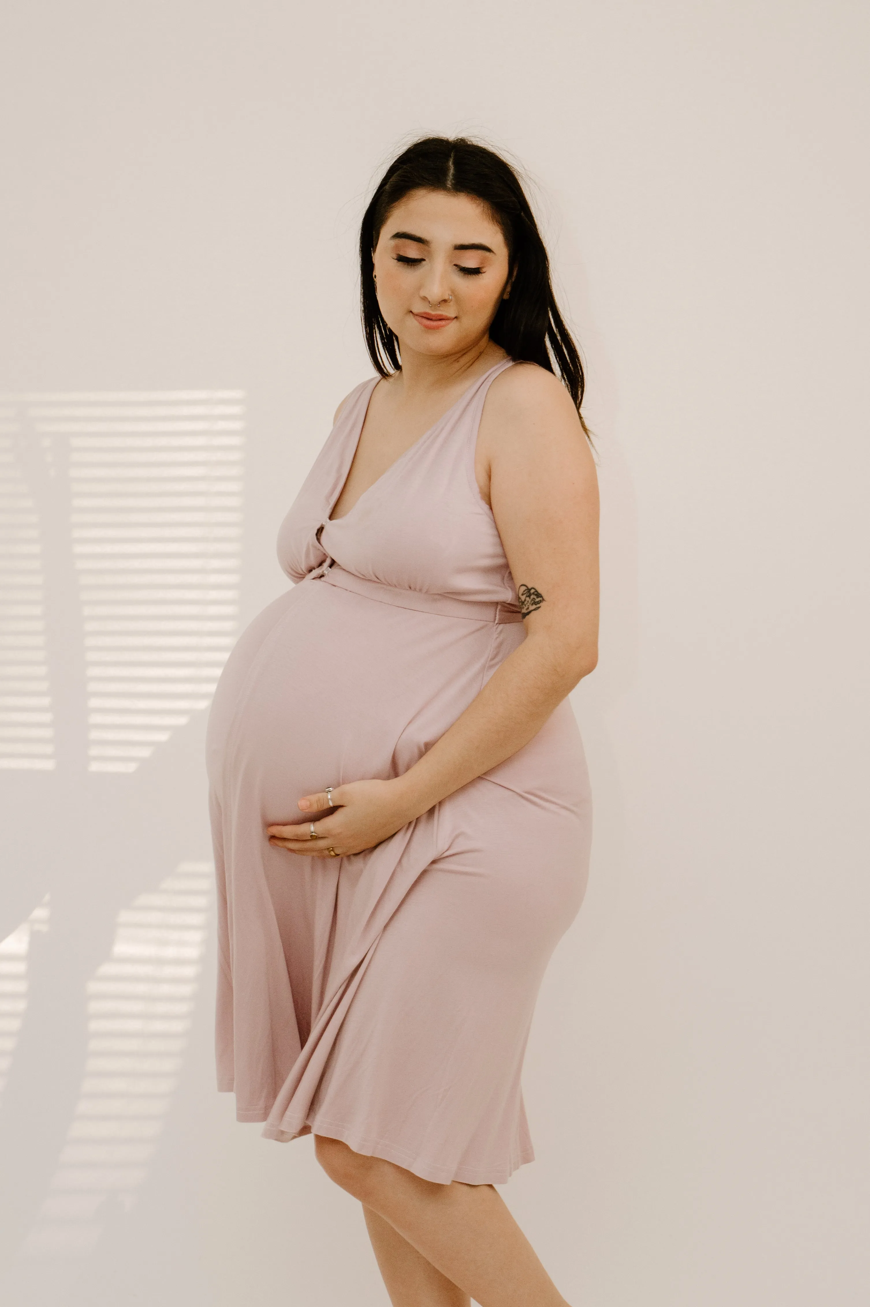 Juliet Labor & Postpartum Gown in Mauve-Limited Time sold by Lila Maternity product image thumbnail 2