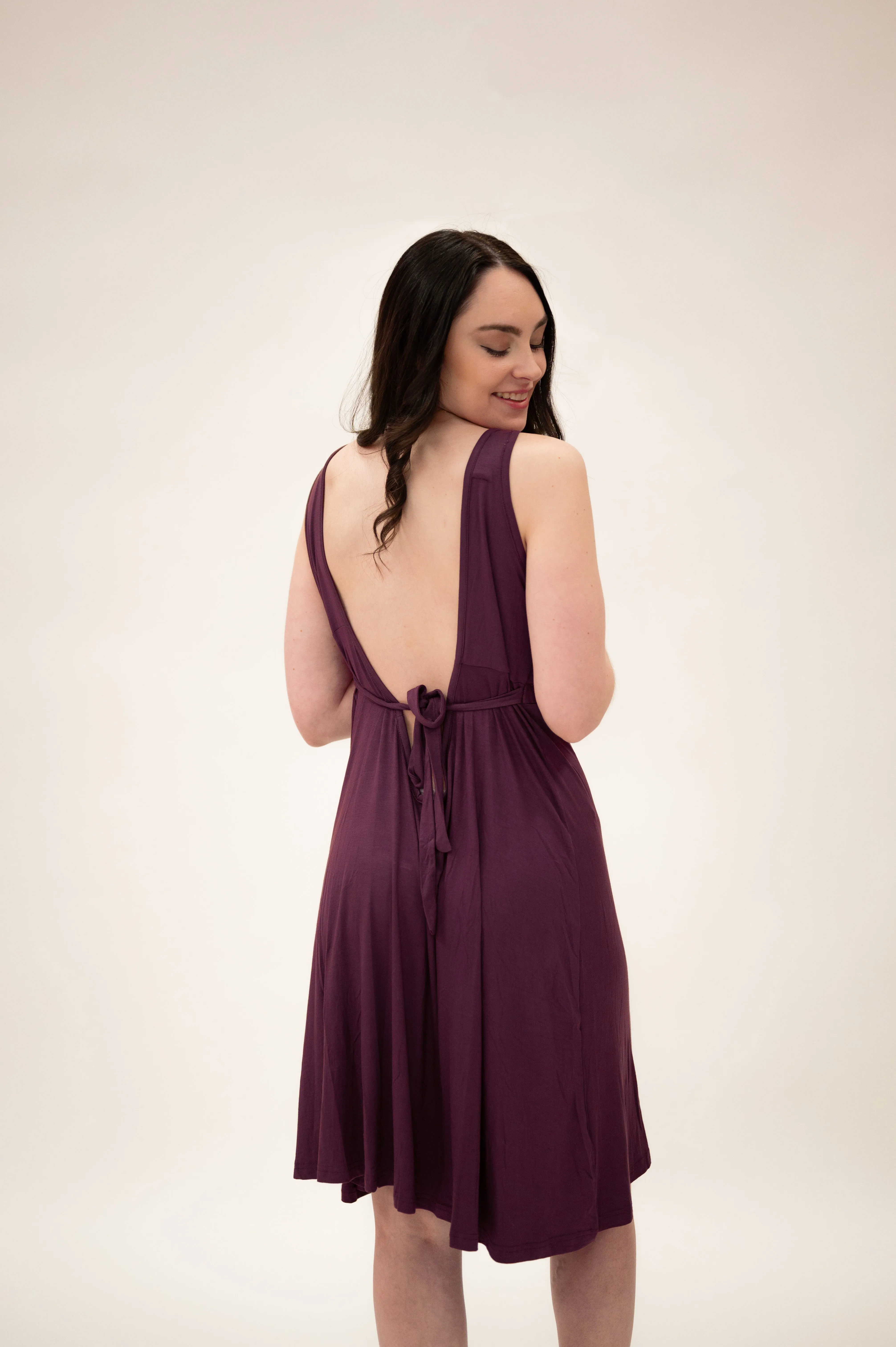 Juliet Labor & Postpartum Gown in Plum-Limited Time sold by Lila Maternity product image thumbnail 5