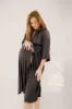 Lila Labor & Postpartum Gown in Charcoal Grey sold by Lila Maternity