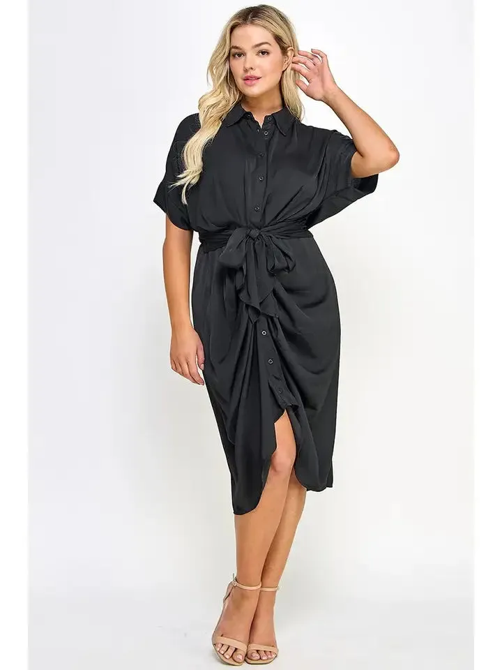 Draped Button Down Dress sold by Lila Maternity