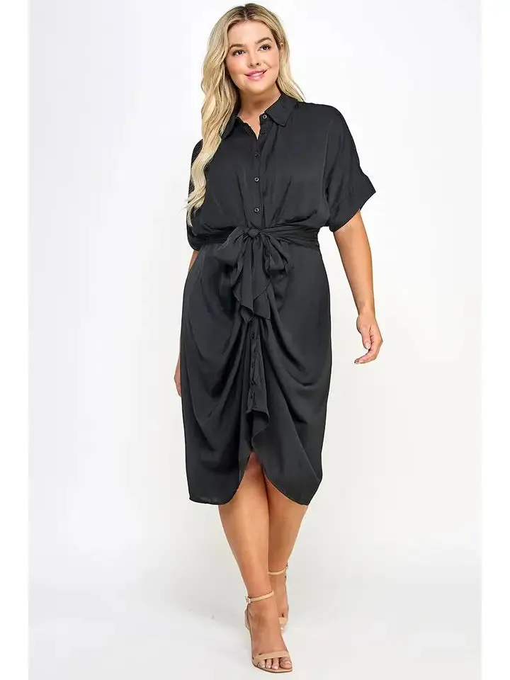 Draped Button Down Dress sold by Lila Maternity product image thumbnail 2