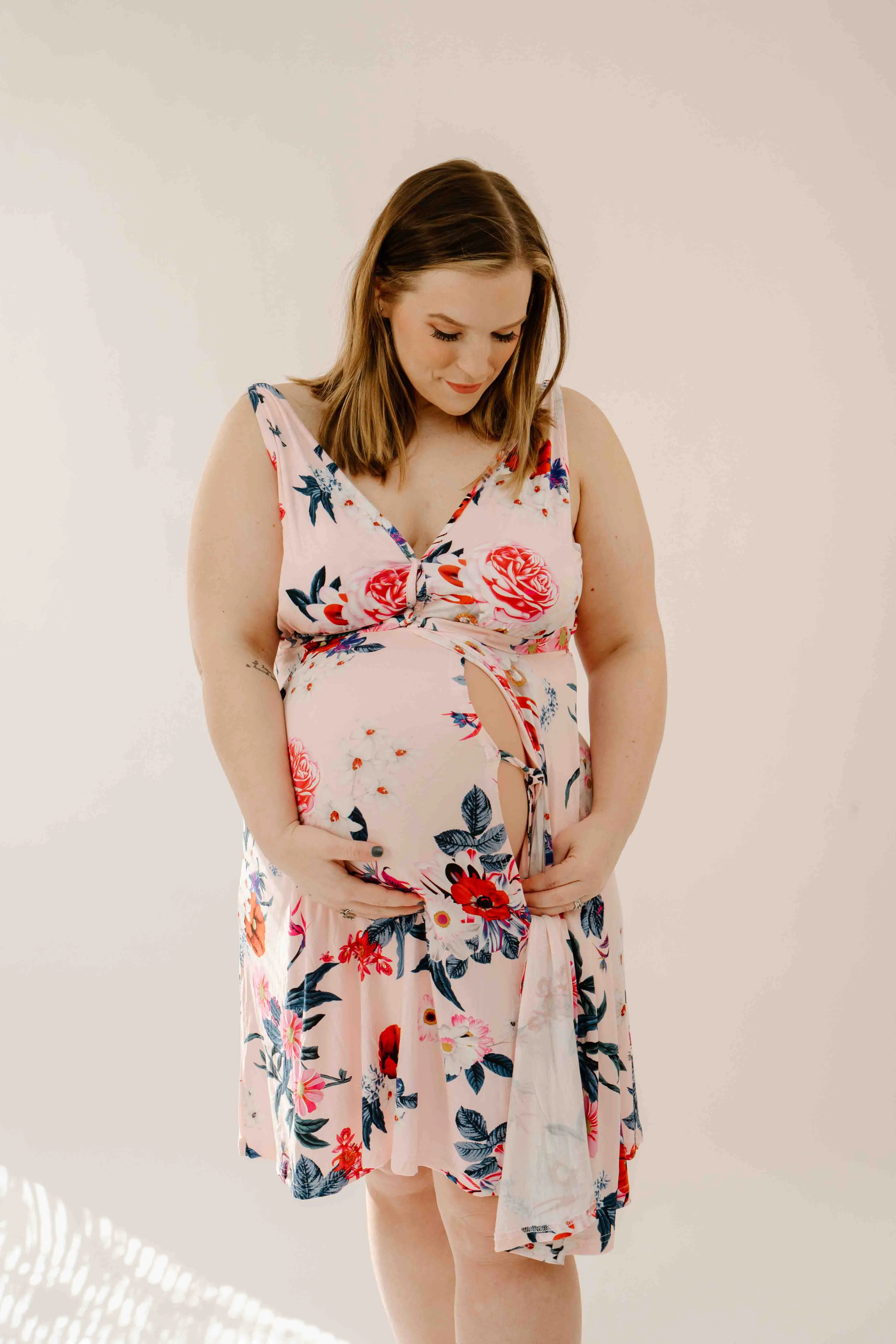 Juliet Labor & Postpartum Gown in Blush Floral-Limited Time sold by Lila Maternity product image thumbnail 2