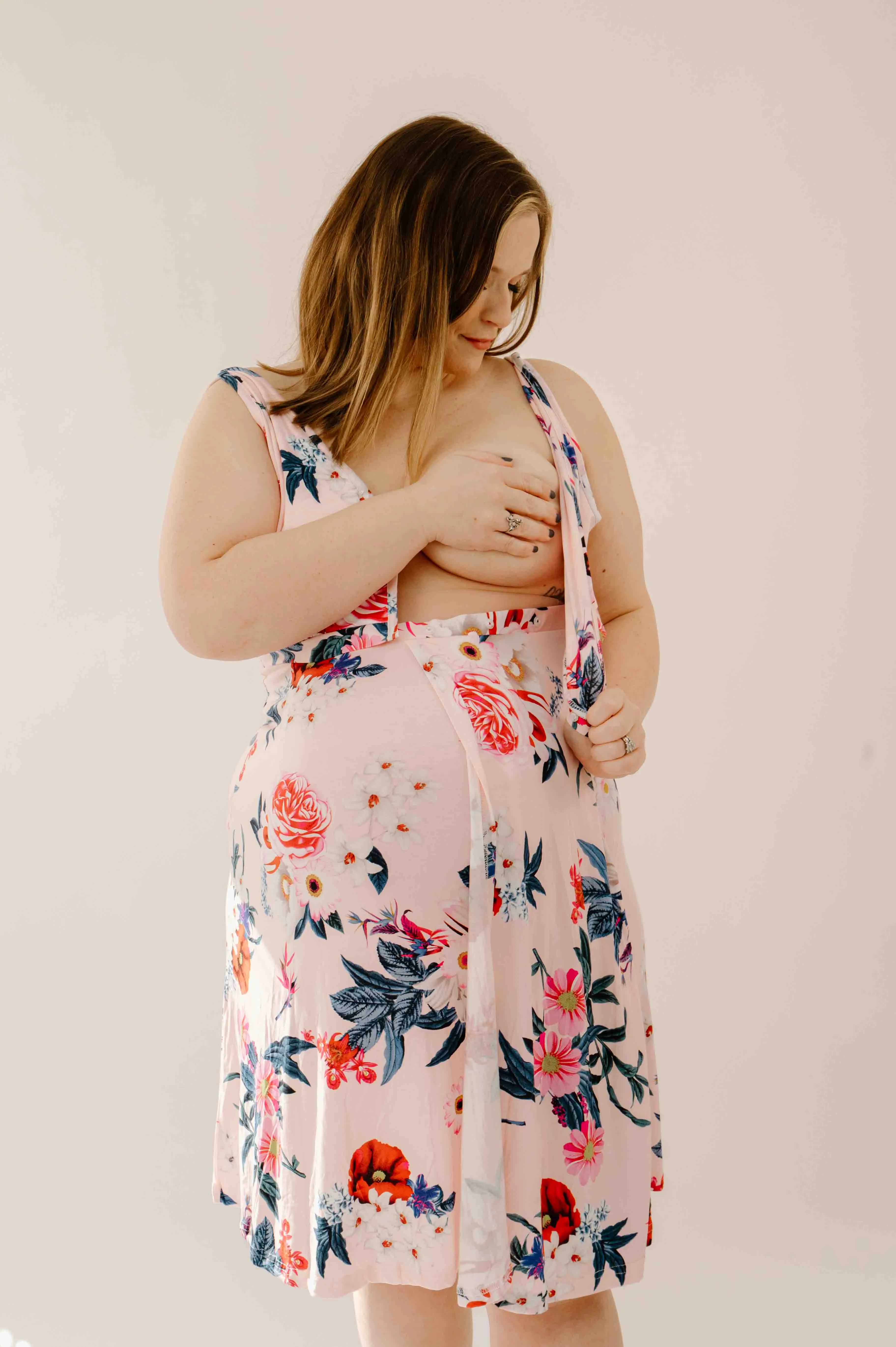 Juliet Labor & Postpartum Gown in Blush Floral-Limited Time sold by Lila Maternity product image thumbnail 4