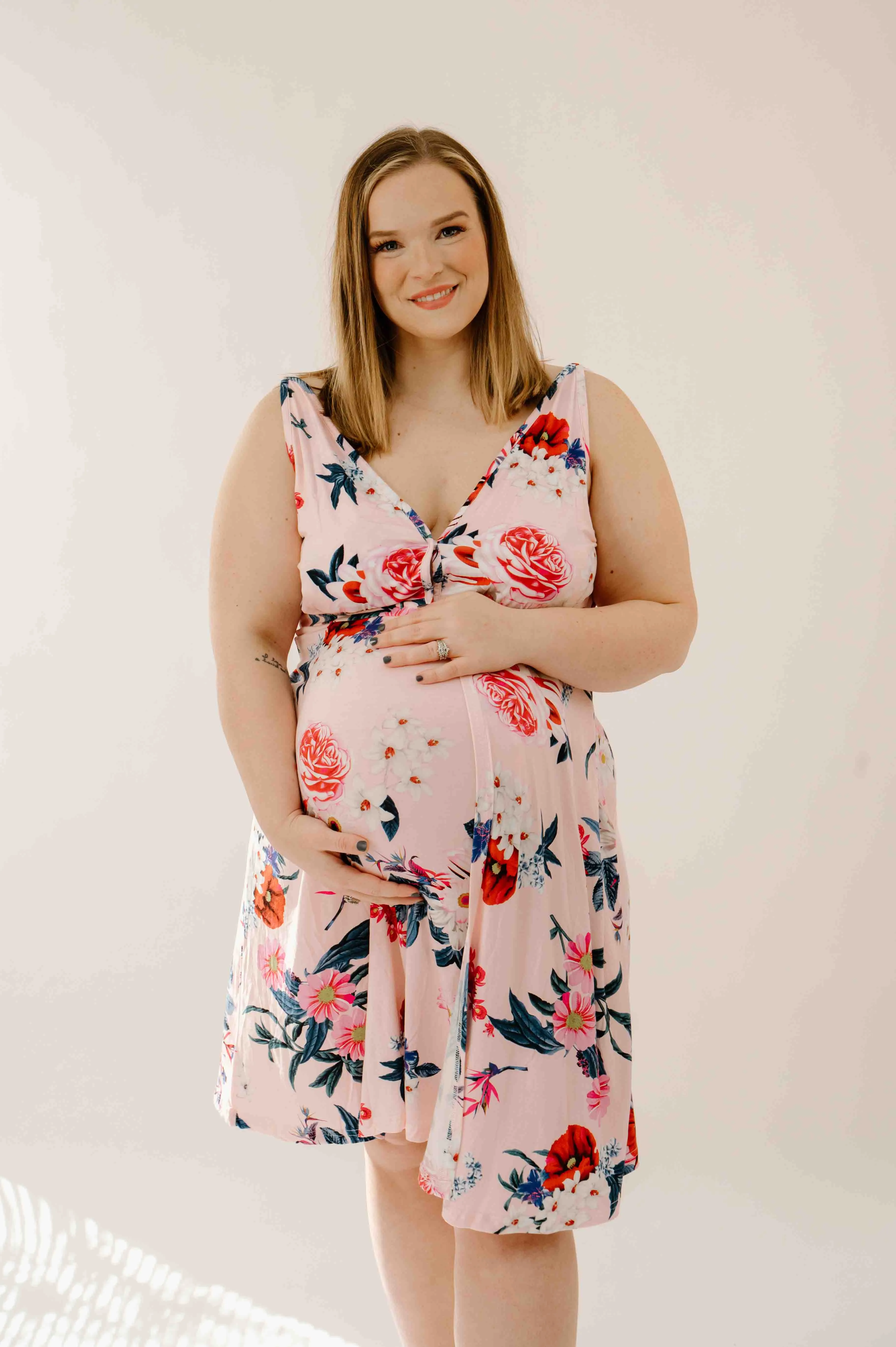 Juliet Labor & Postpartum Gown in Blush Floral-Limited Time sold by Lila Maternity