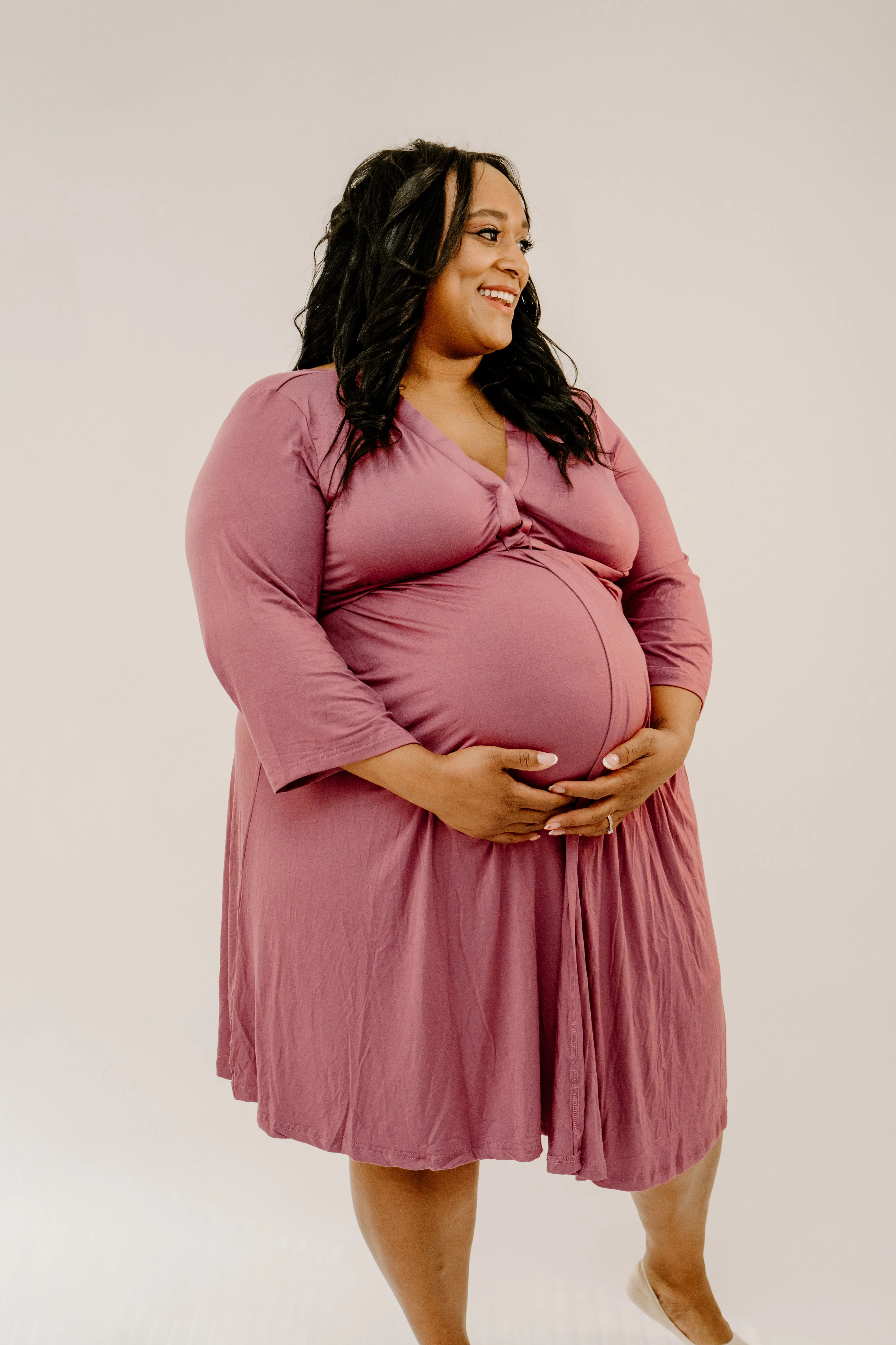 Lila Labor & Postpartum Gown in Dusty Rose sold by Lila Maternity product image thumbnail 2