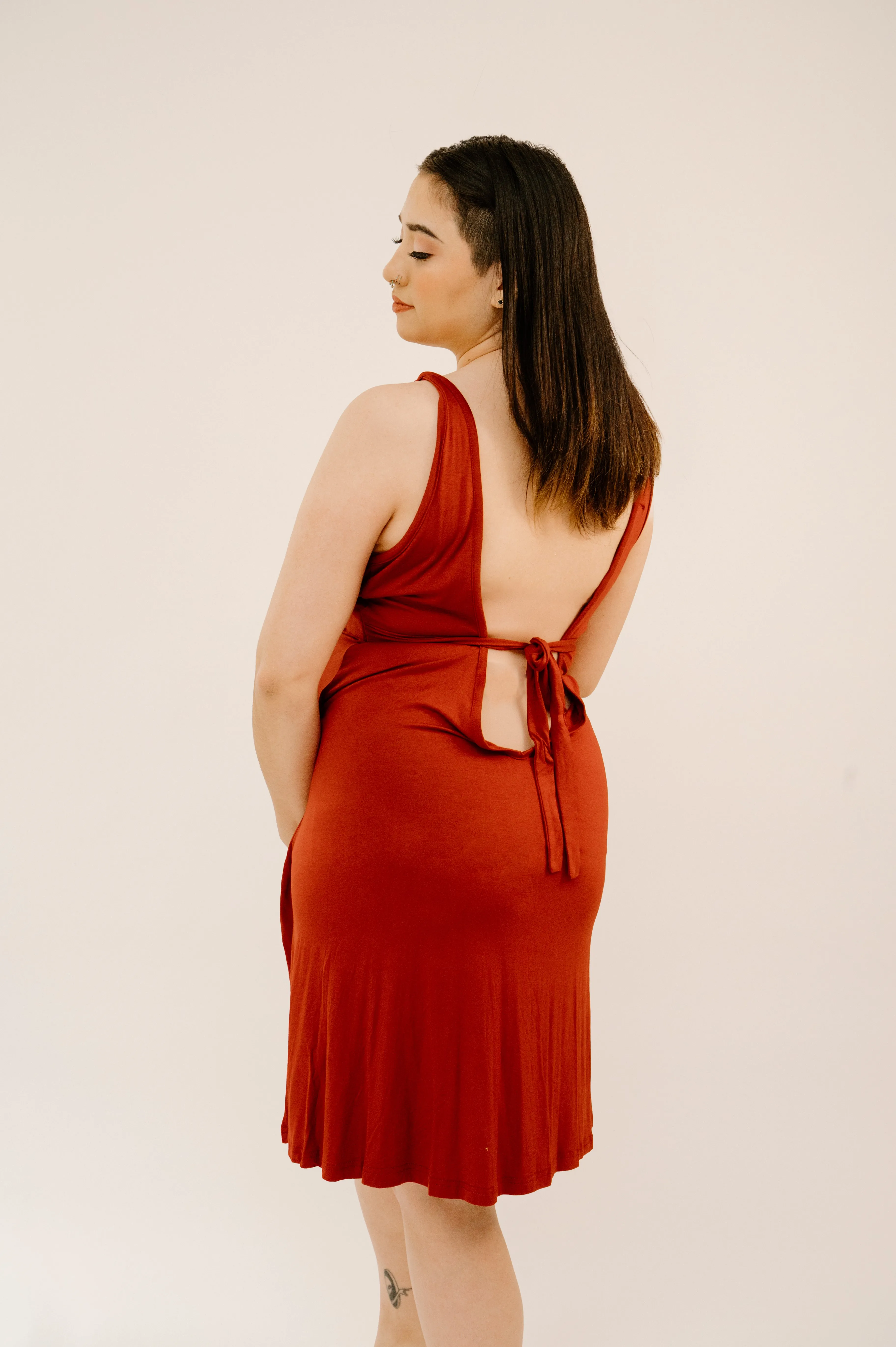 Juliet Labor & Postpartum Gown in Crimson-Limited Time sold by Lila Maternity product image thumbnail 3