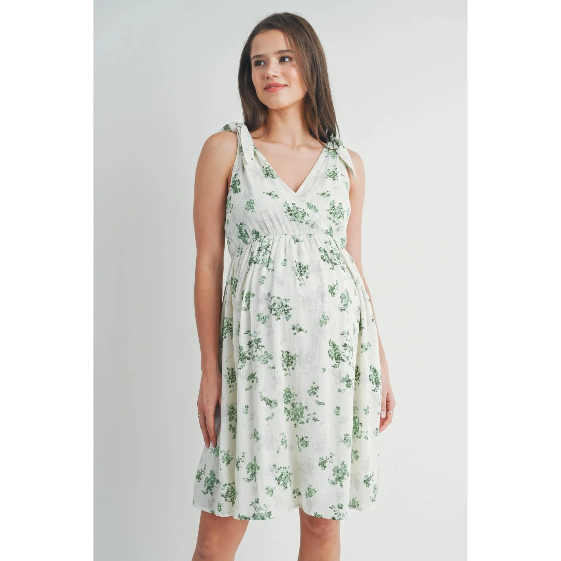 Floral Tie Maternity & Nursing Dress sold by Lila Maternity product image thumbnail 2