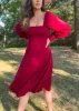 Juniper Dress in Merlot sold by Lila Maternity