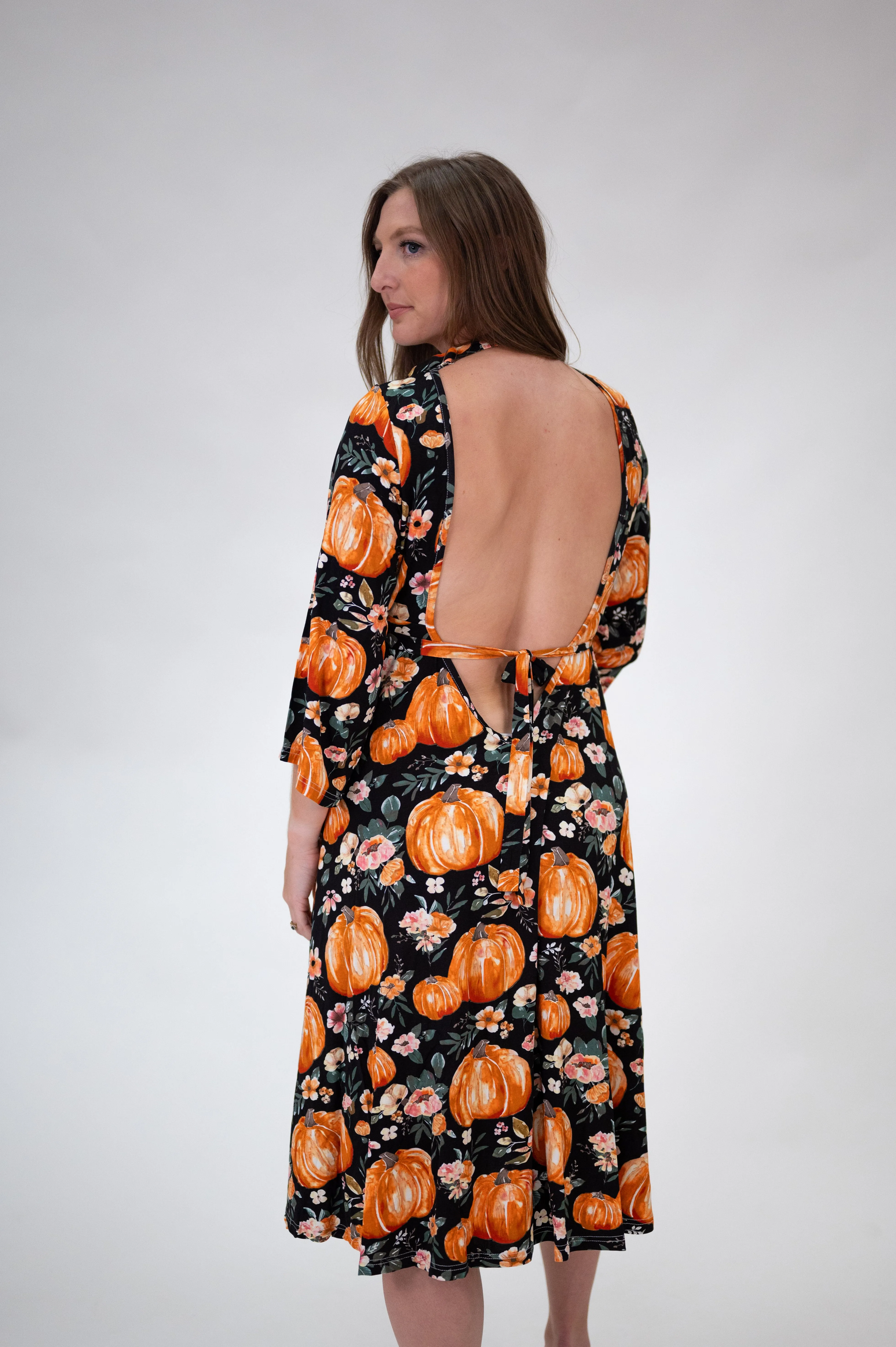 Lila Labor & Postpartum Gown in Harvest Floral sold by Lila Maternity product image thumbnail 5
