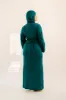 Nadia Labor & Postpartum Gown in Deep Teal sold by Lila Maternity