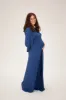 Nadia Labor & Postpartum Gown in Midnight Blue sold by Lila Maternity