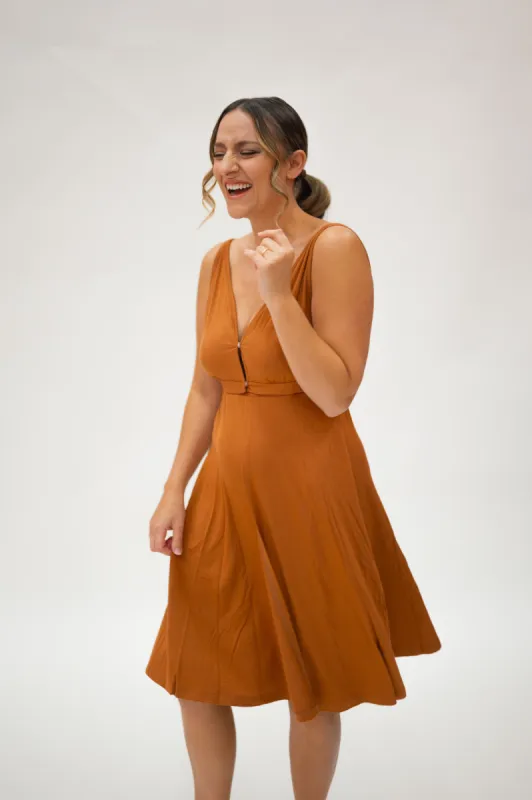 Juliet Labor & Postpartum Gown in Burnt Orange-Limited Time sold by Lila Maternity
