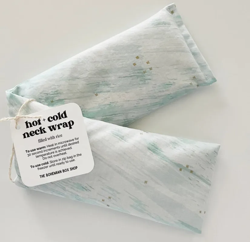 Hot & Cold Therapy Neck Wrap - Mint, White & Gold made by Lila Maternity