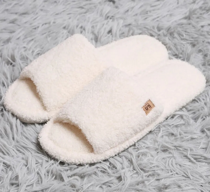 Solid Luxury Soft Home Slippers in Ivory sold by Lila Maternity