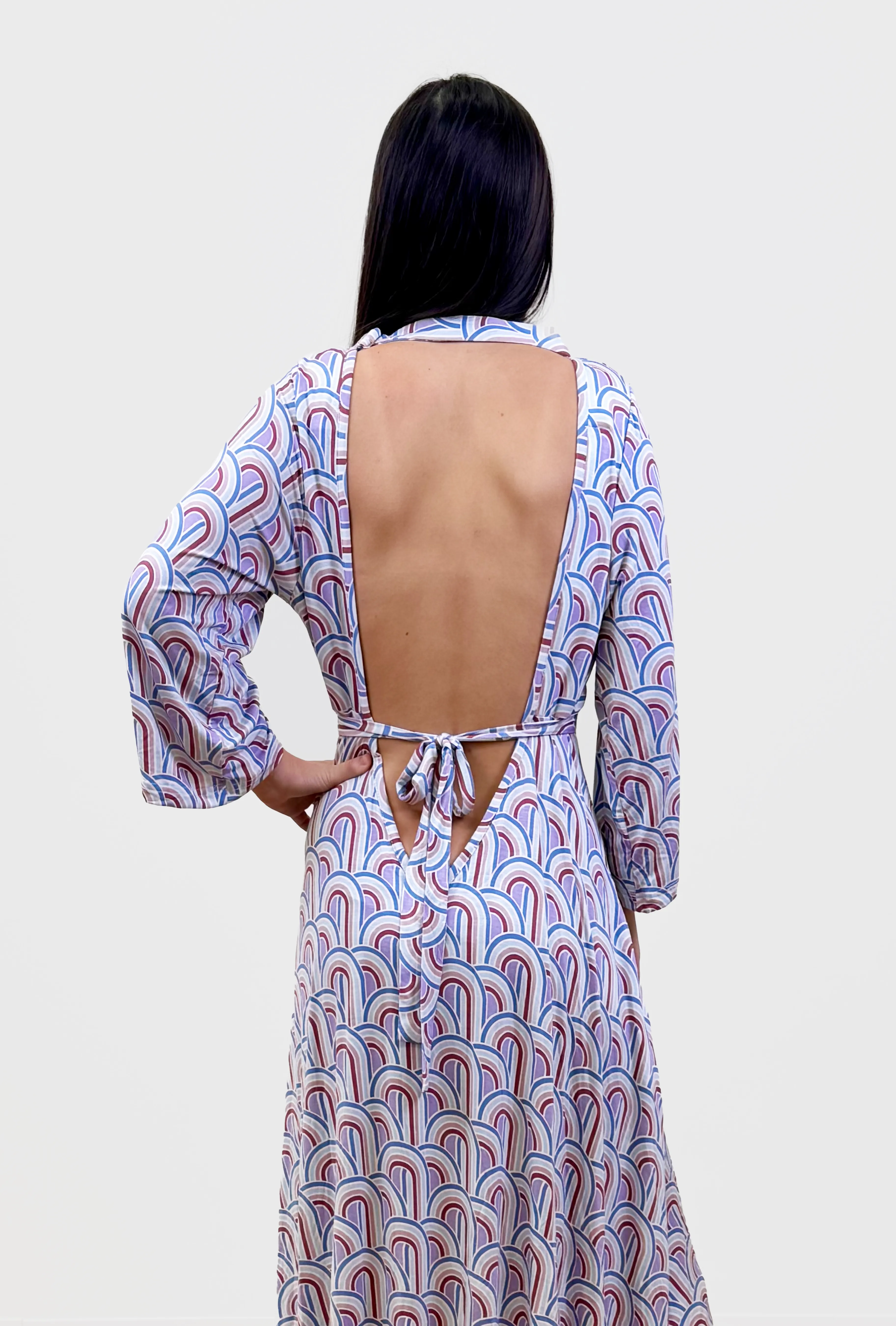 Lila Labor & Postpartum Gown in Rainbow sold by Lila Maternity product image thumbnail 3