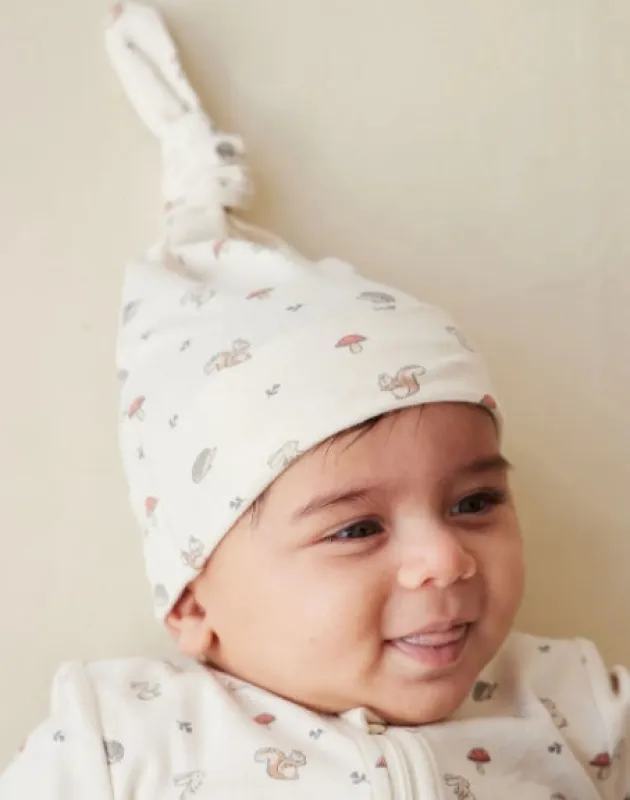 Organic Cotton Knot Beanie - Woodland Friends sold by Lila Maternity