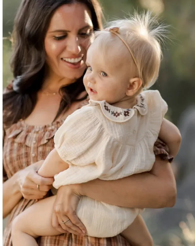 LULA ROMPER || NATURAL sold by Lila Maternity