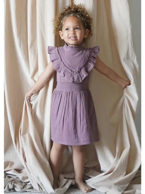 Esmée Muslin Cotton Ruffle Dress sold by Lila Maternity