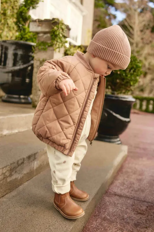 Leon Knitted Beanie - Pale Terracotta made by Lila Maternity