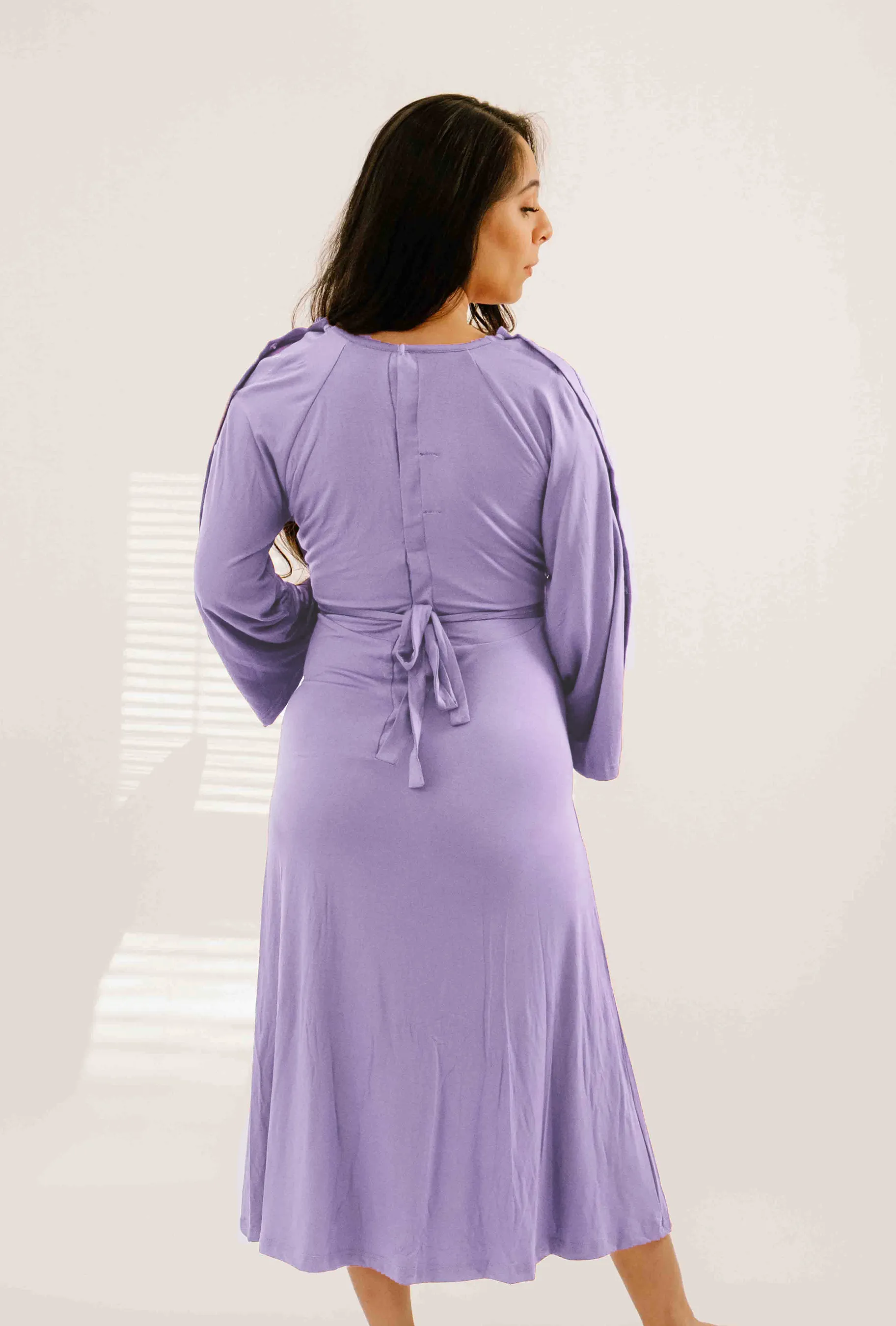 Amelia Labor & Postpartum Gown Lilac sold by Lila Maternity product image thumbnail 3