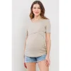 Rib-Knit Double Layer Maternity Nursing Top sold by Lila Maternity