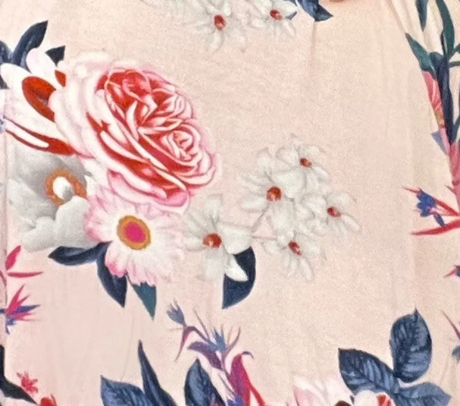 Laura Robes in Blush floral (Long) made by Lila Maternity