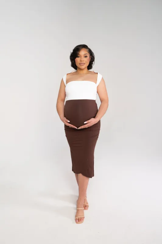 Talia Ruched Maternity Pencil Skirt made by Lila Maternity