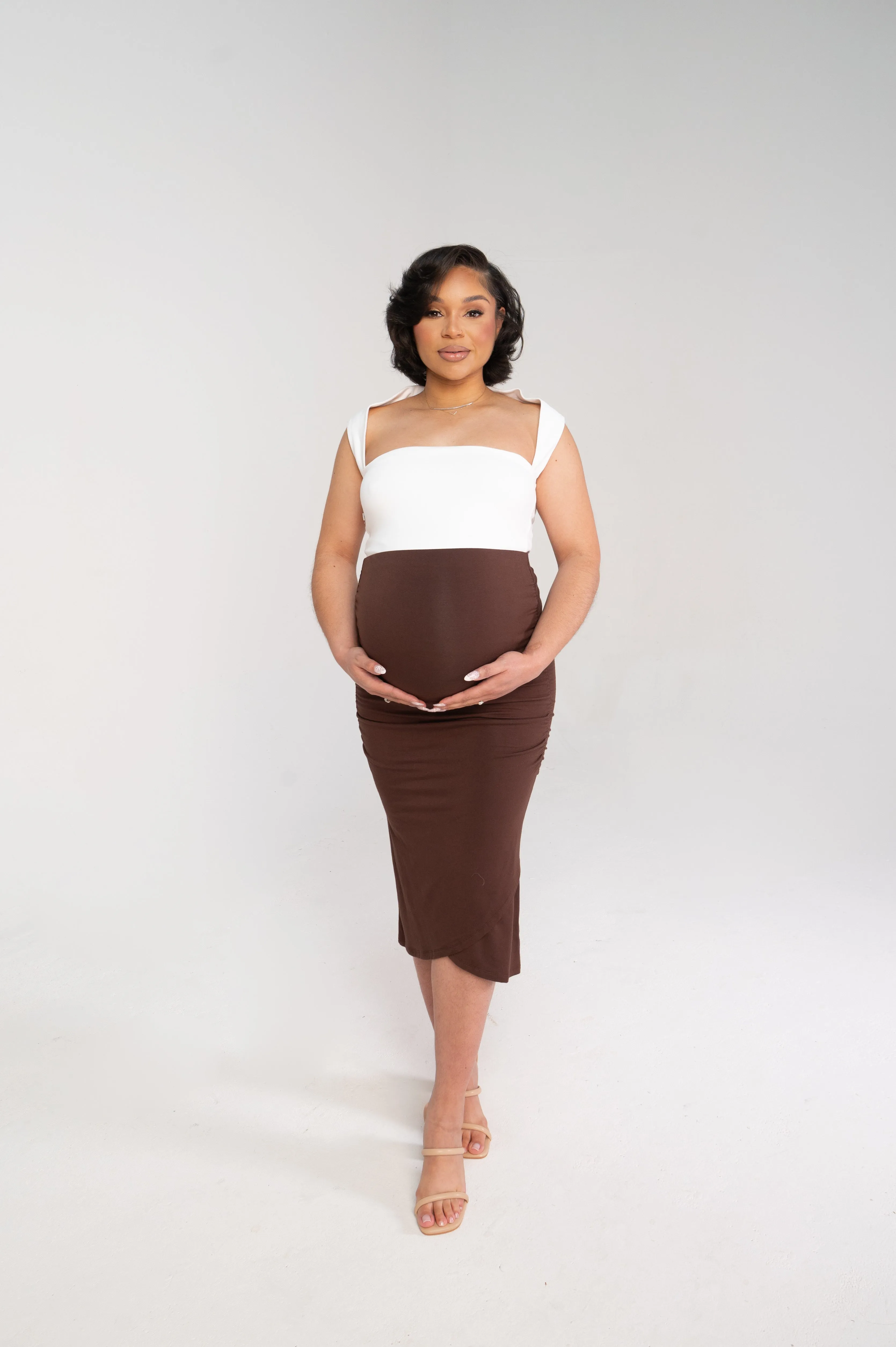 Talia Ruched Maternity Pencil Skirt sold by Lila Maternity