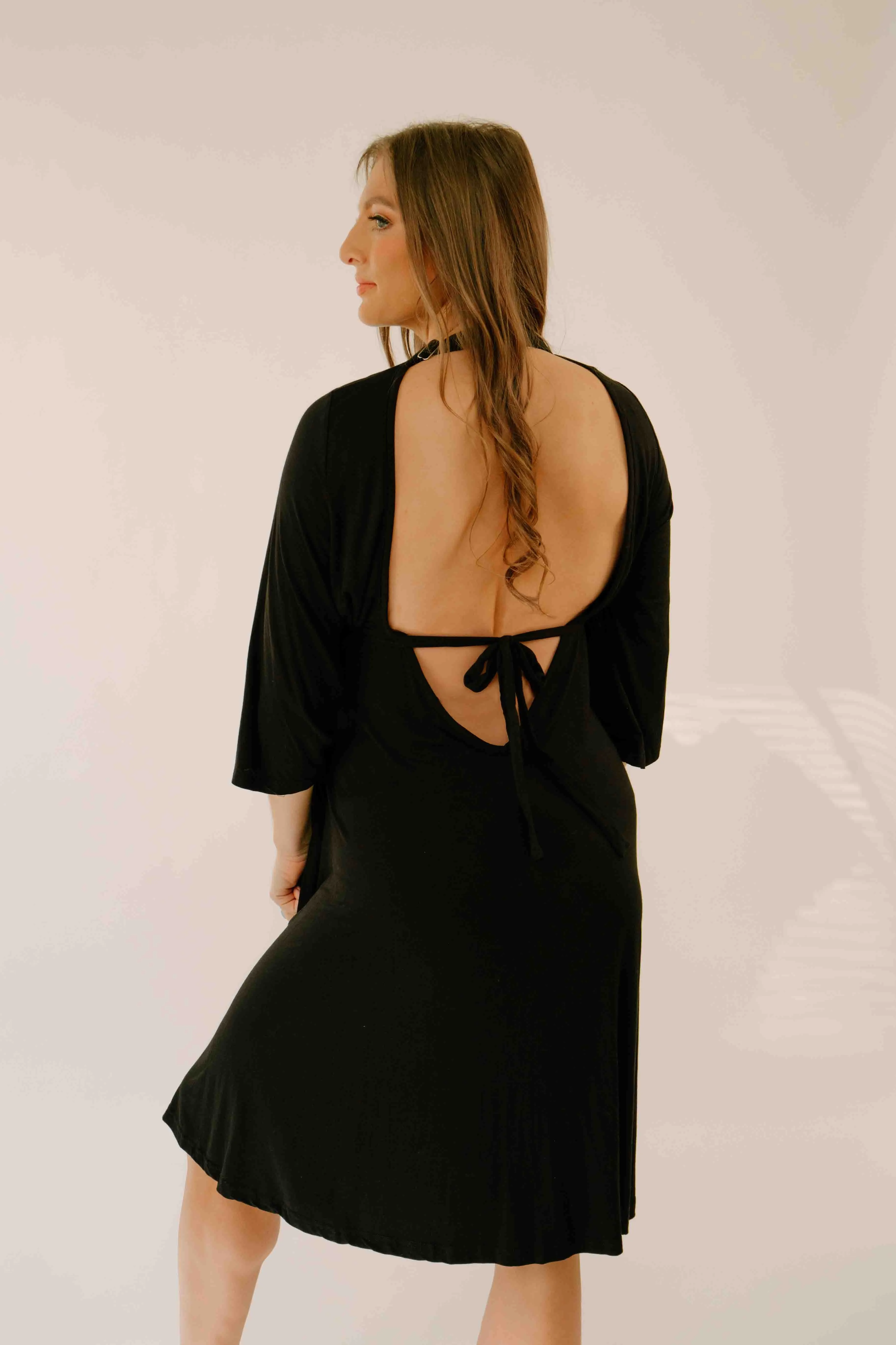 Lila Labor & Postpartum Gown in Black sold by Lila Maternity product image thumbnail 3