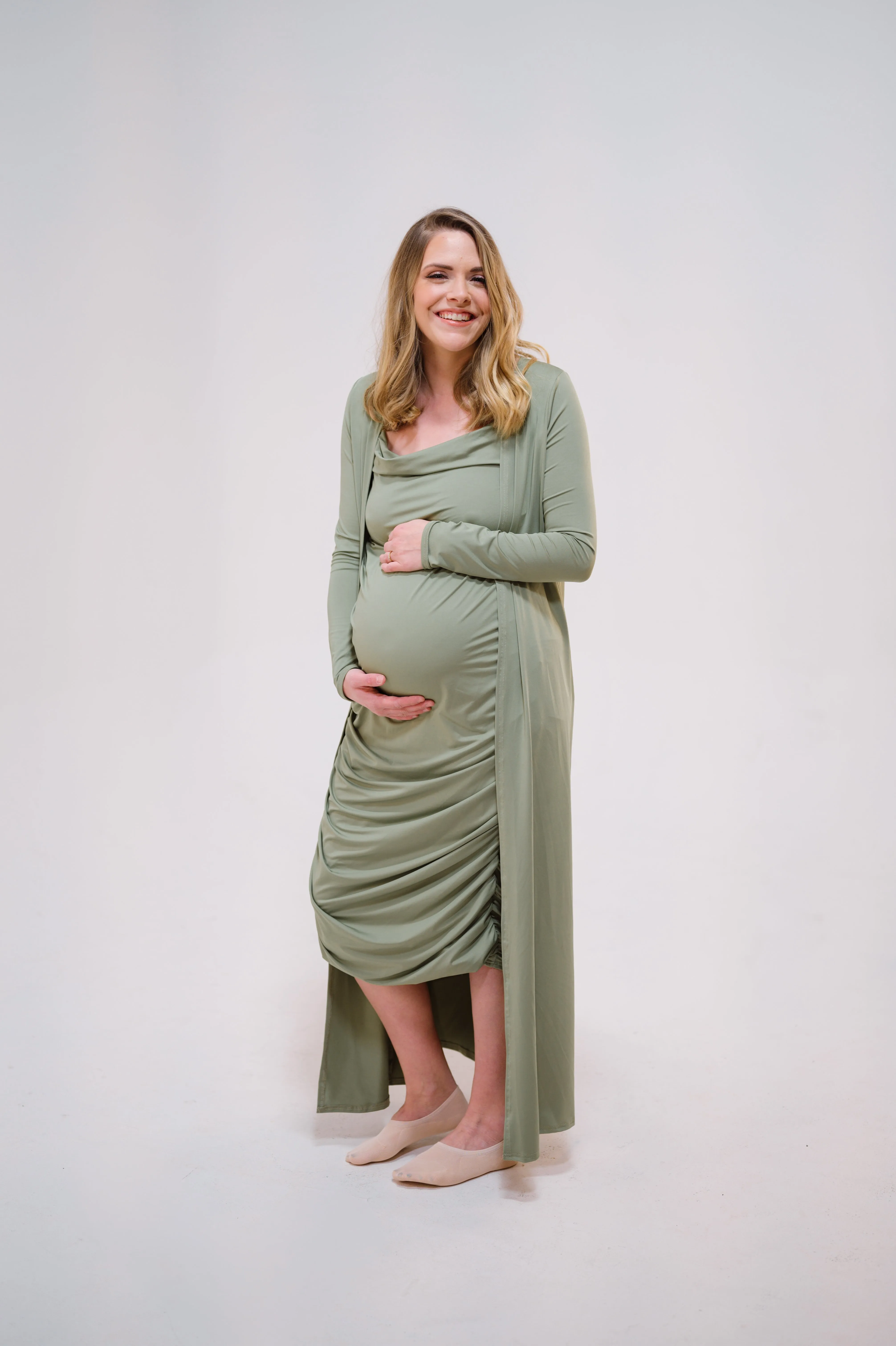 Maddi Dress and Duster Set in Moss sold by Lila Maternity product image thumbnail 4