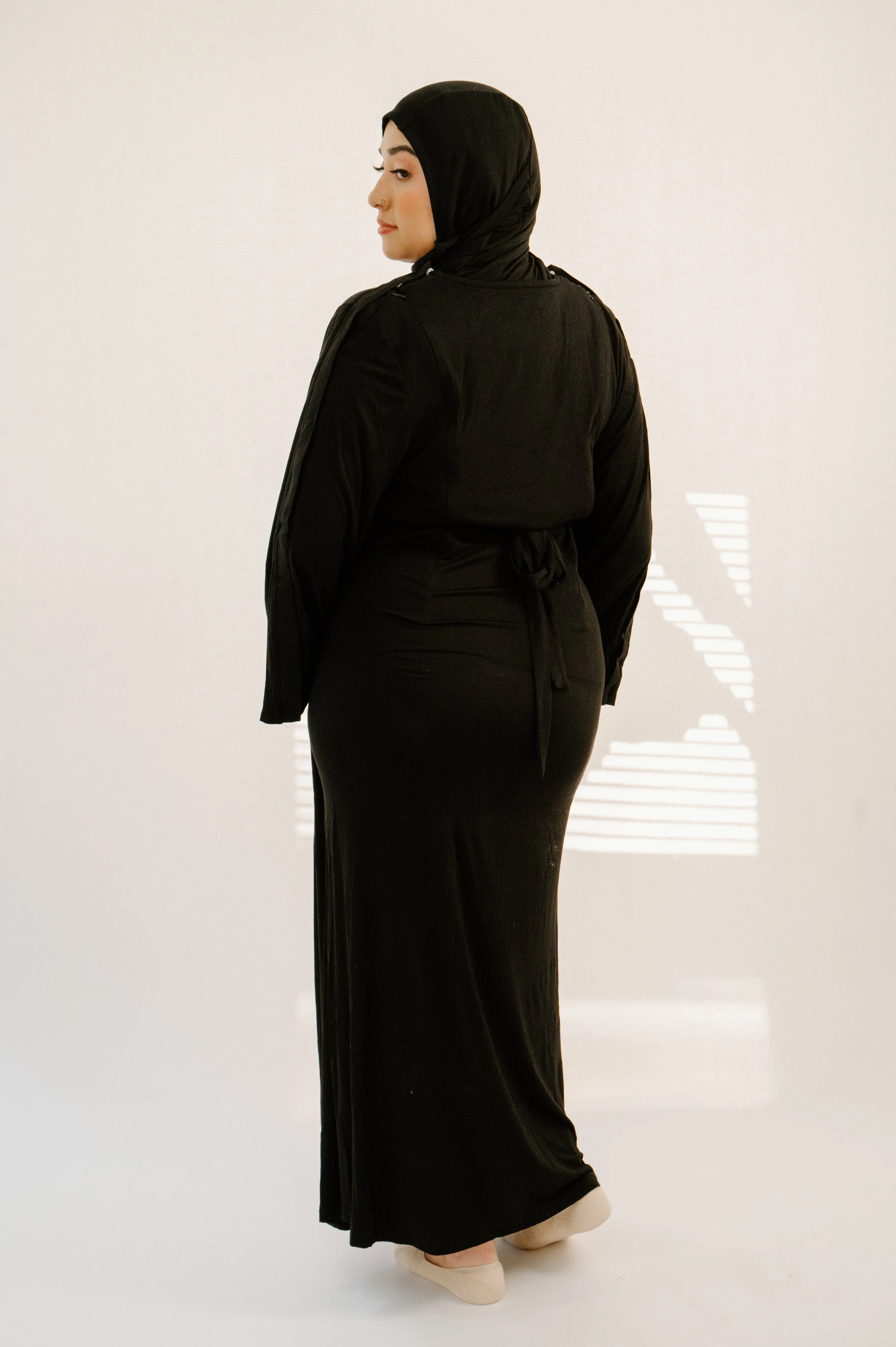 Nadia Labor & Postpartum Gown in Black sold by Lila Maternity product image thumbnail 5