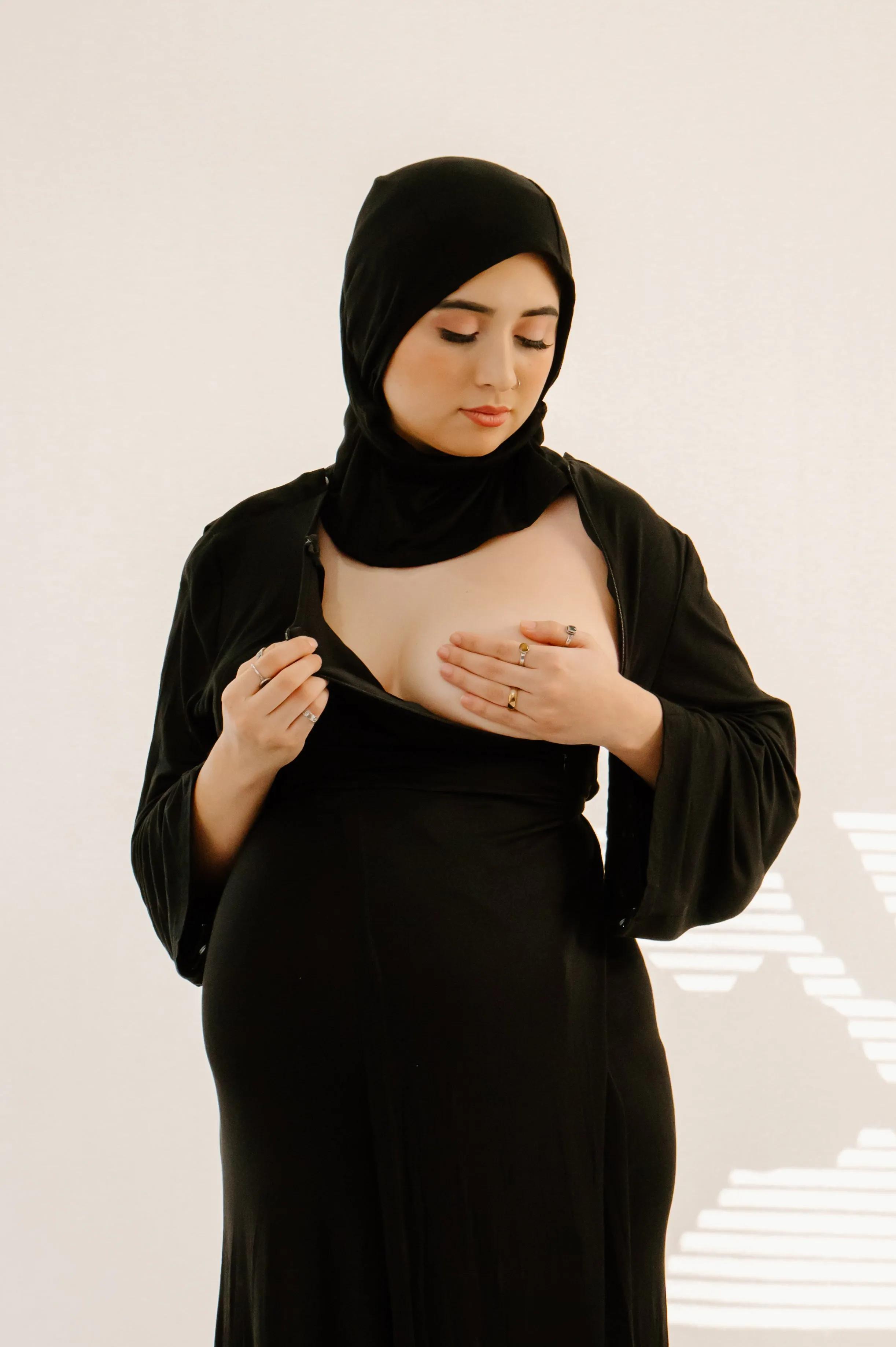 Nadia Labor & Postpartum Gown in Black sold by Lila Maternity product image thumbnail 3