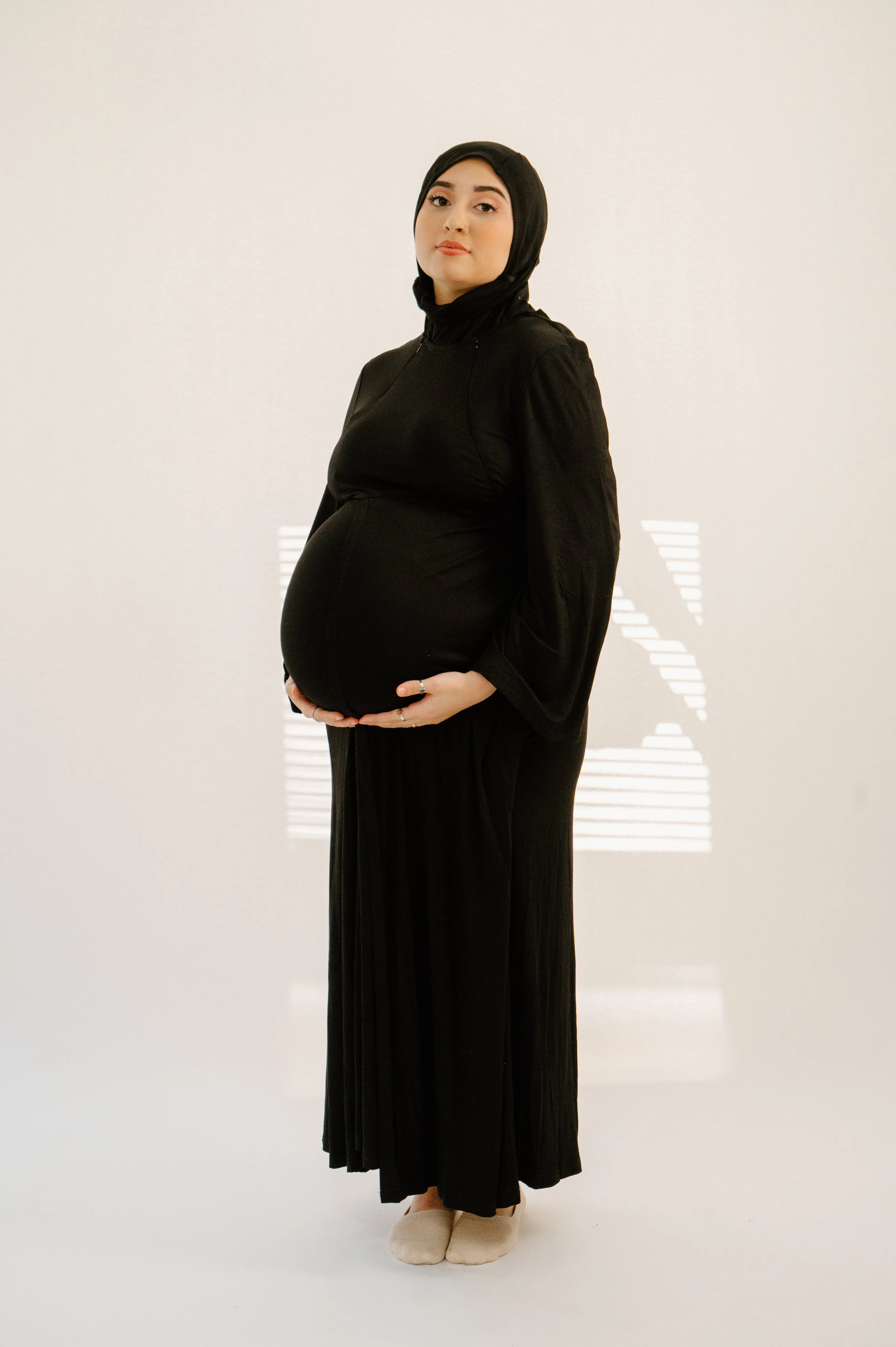 Nadia Labor & Postpartum Gown in Black sold by Lila Maternity product image thumbnail 4
