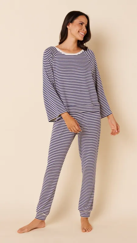 The Cat's Lounge Striped Set sold by the cat's pajamas