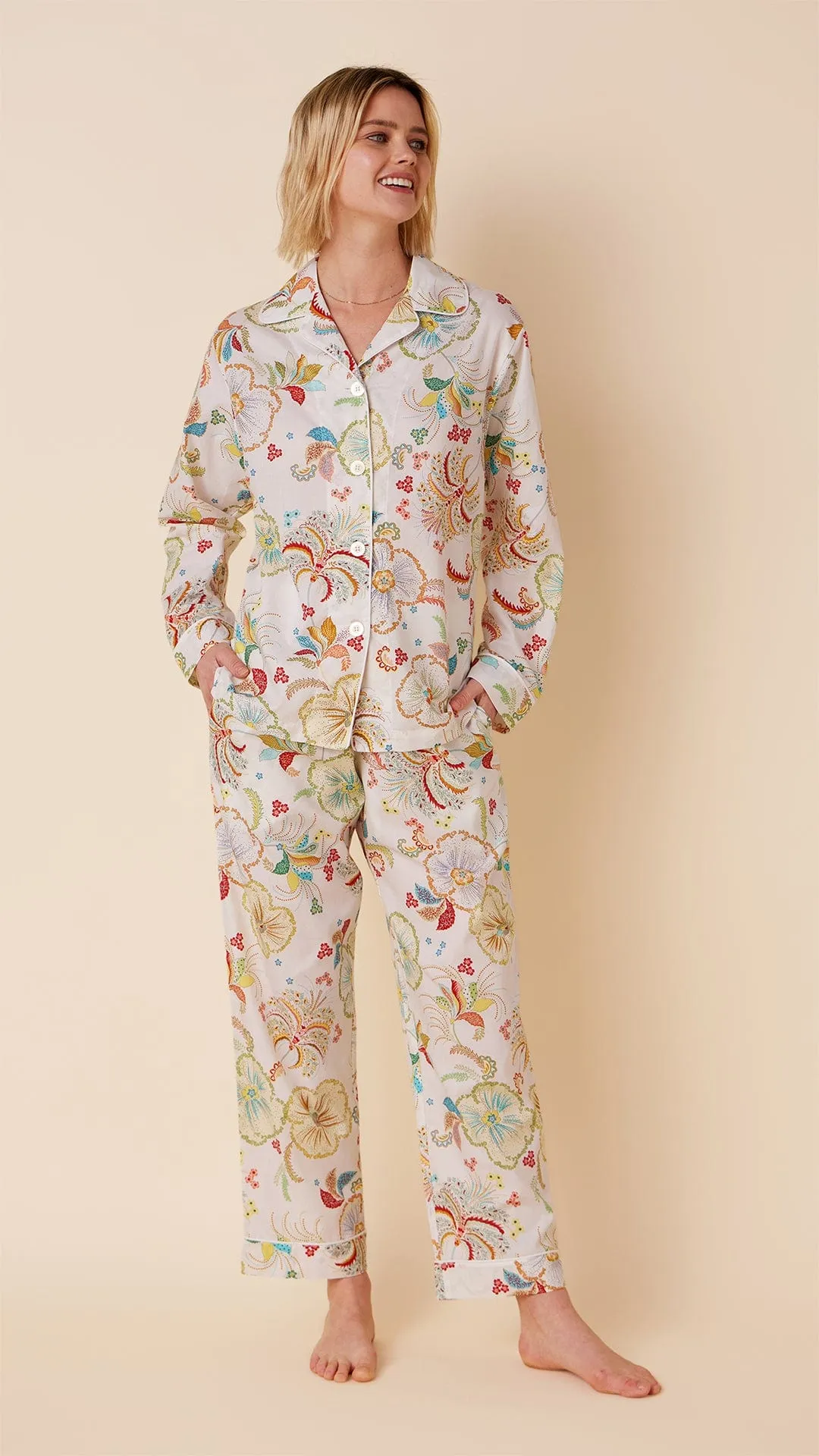 White Hawaiian Luxe Pima Pajama sold by the cat's pajamas