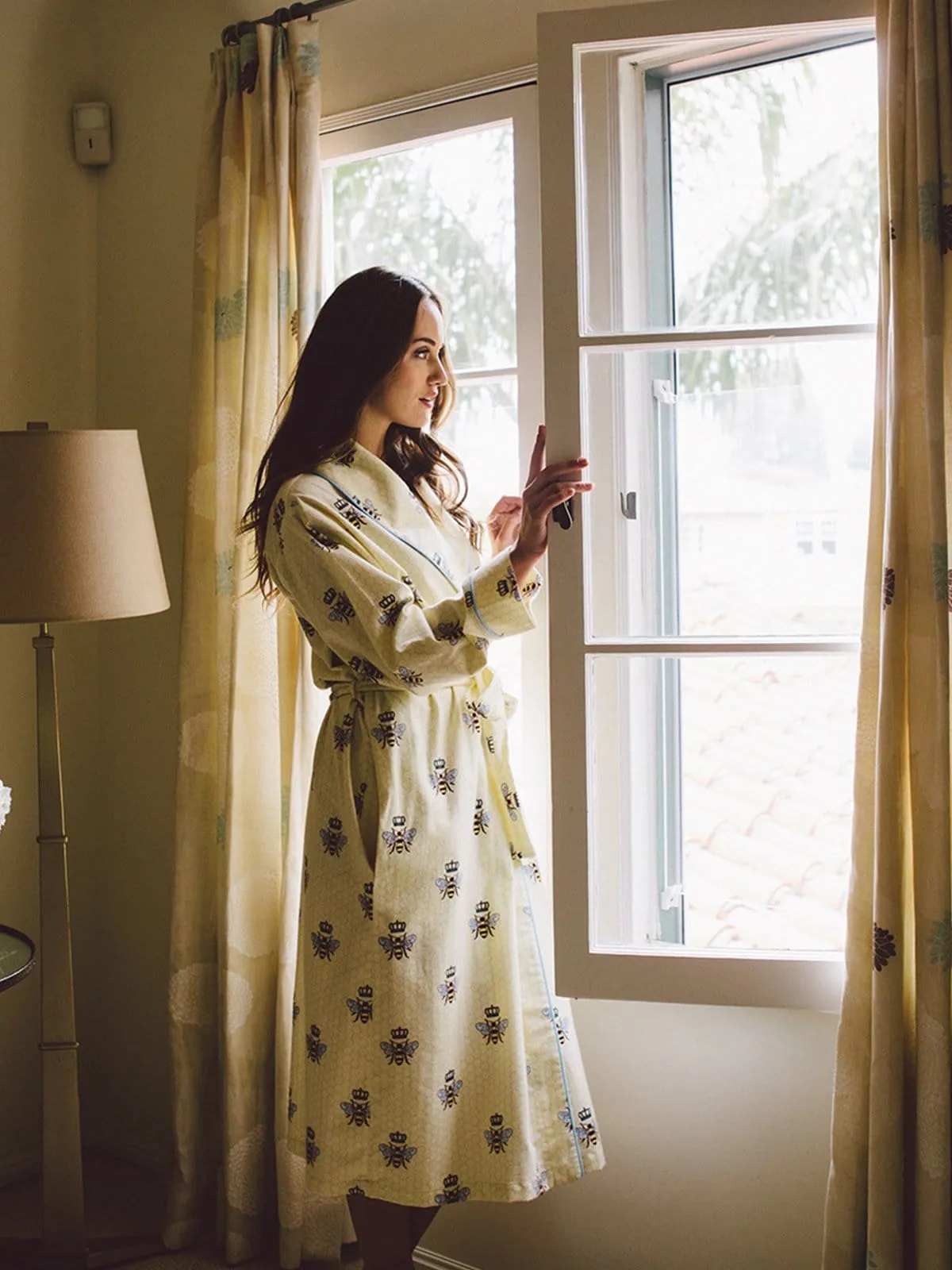 Queen Bee Flannel Robe - Honey sold by the cat's pajamas product image thumbnail 3