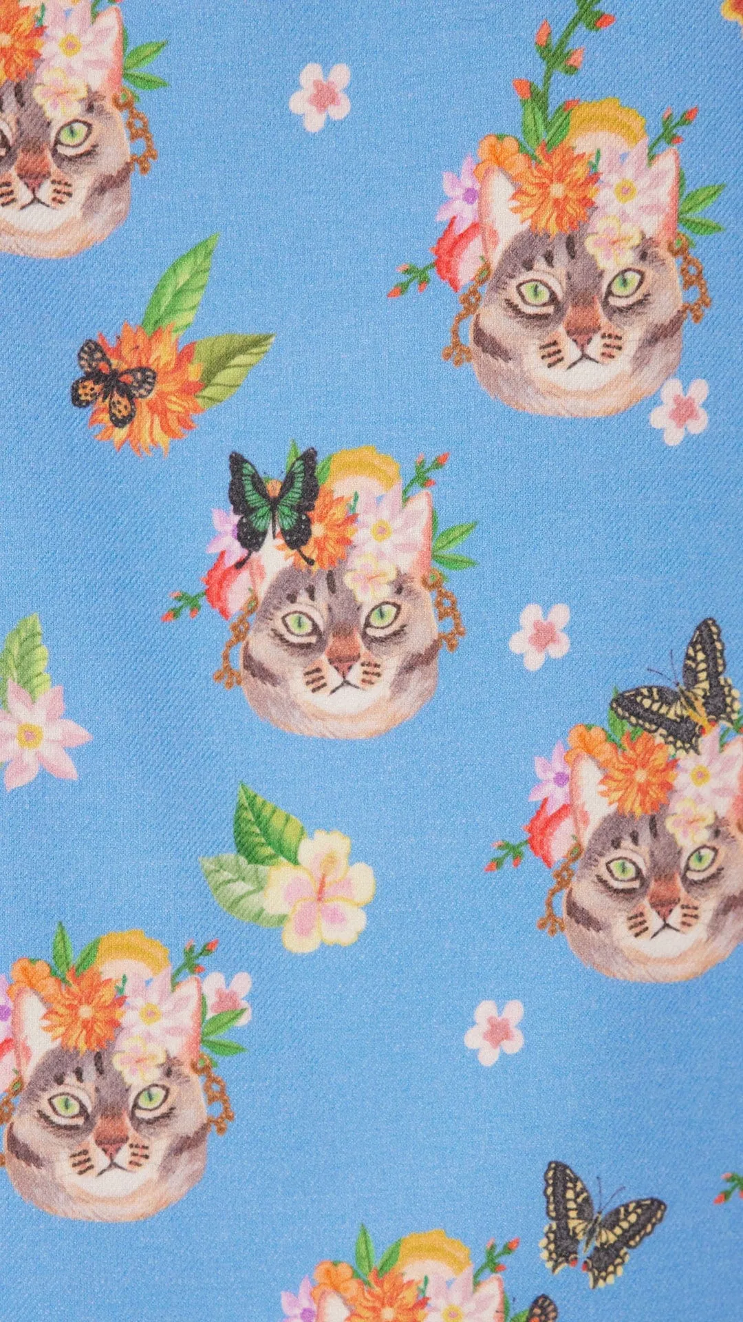 Flowery Feline Flannel Pajama sold by the cat's pajamas product image thumbnail 4