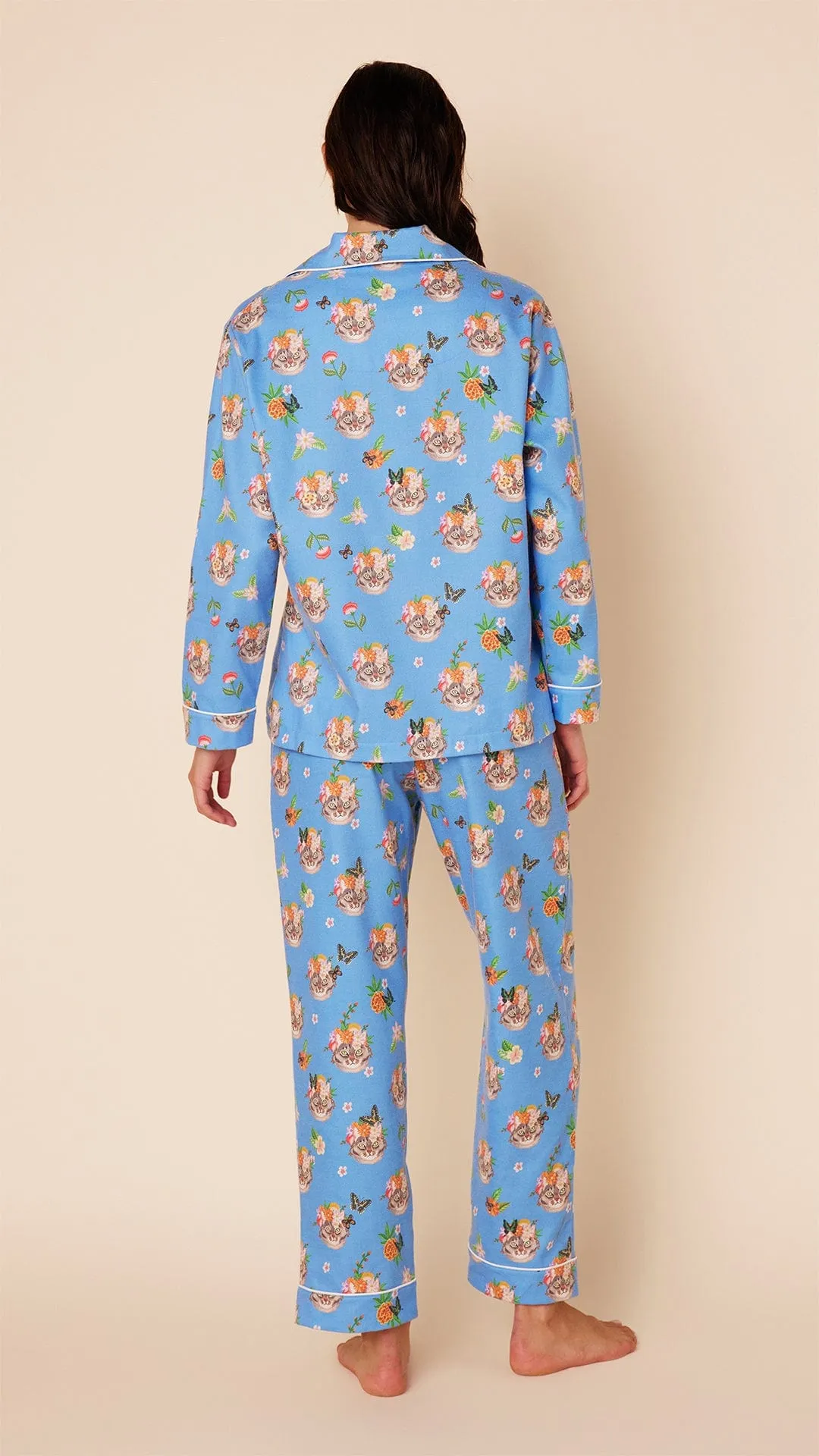 Flowery Feline Flannel Pajama sold by the cat's pajamas product image thumbnail 3