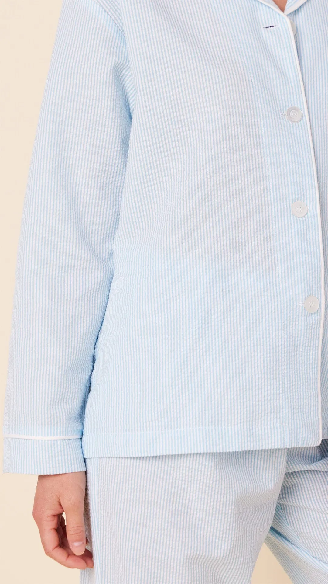 Seersucker Stripe Pajama - Blue sold by the cat's pajamas product image thumbnail 4
