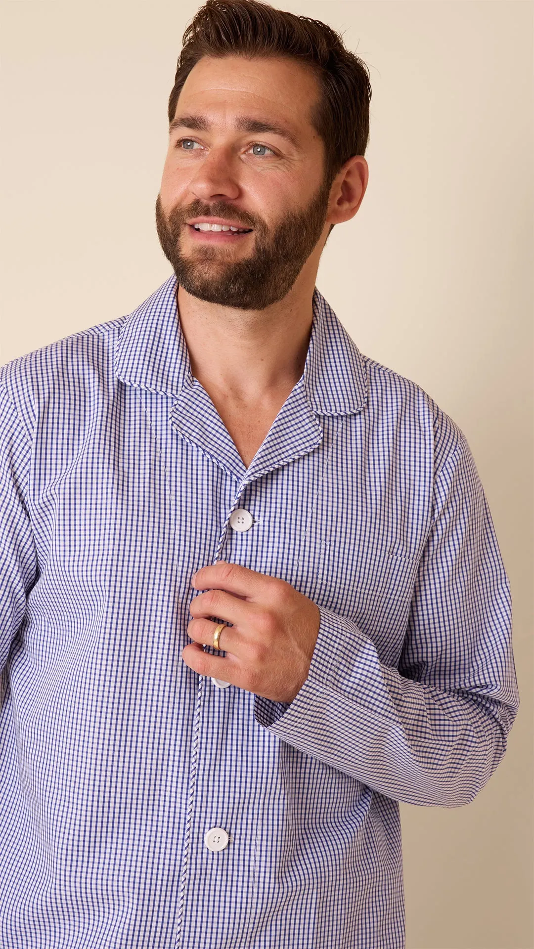 East Side Men's Luxe Pima Pajama - Blue sold by the cat's pajamas product image thumbnail 3