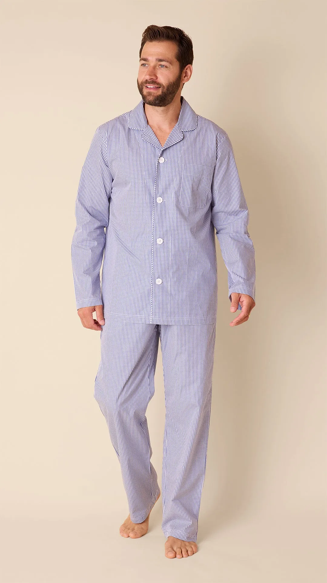 East Side Men's Luxe Pima Pajama - Blue sold by the cat's pajamas