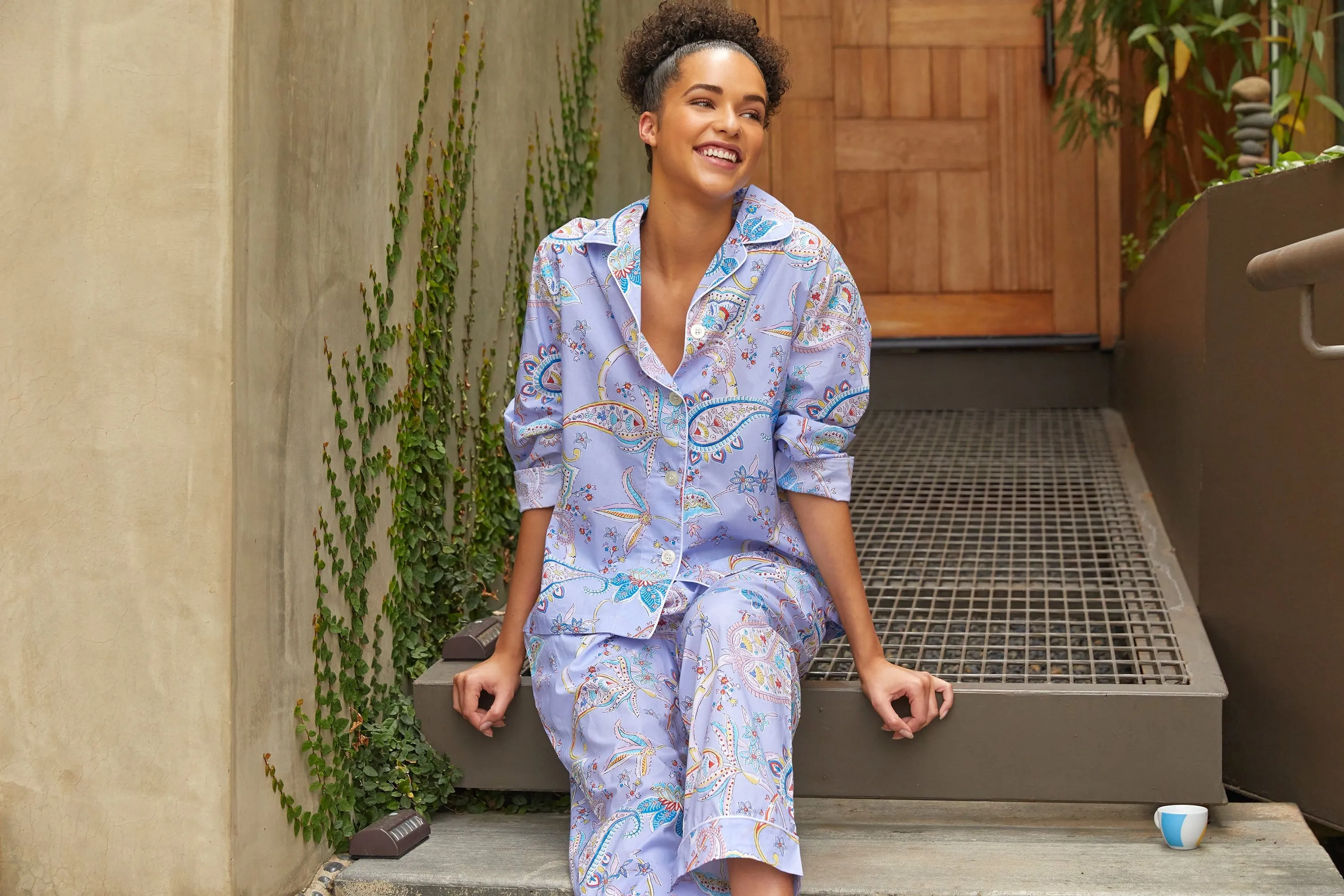Moroccan Paisley Luxe Pima Pajama sold by the cat's pajamas product image thumbnail 4