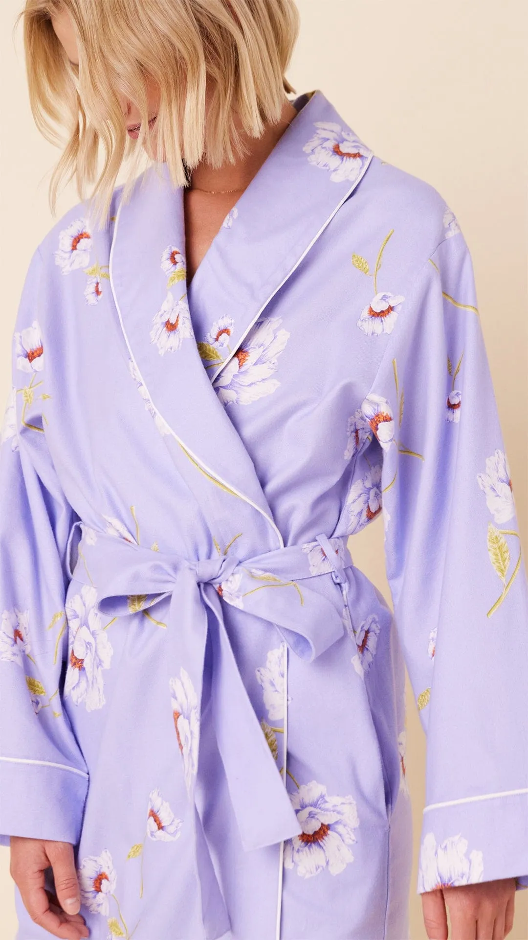 Isabella Flannel Robe sold by the cat's pajamas product image thumbnail 3
