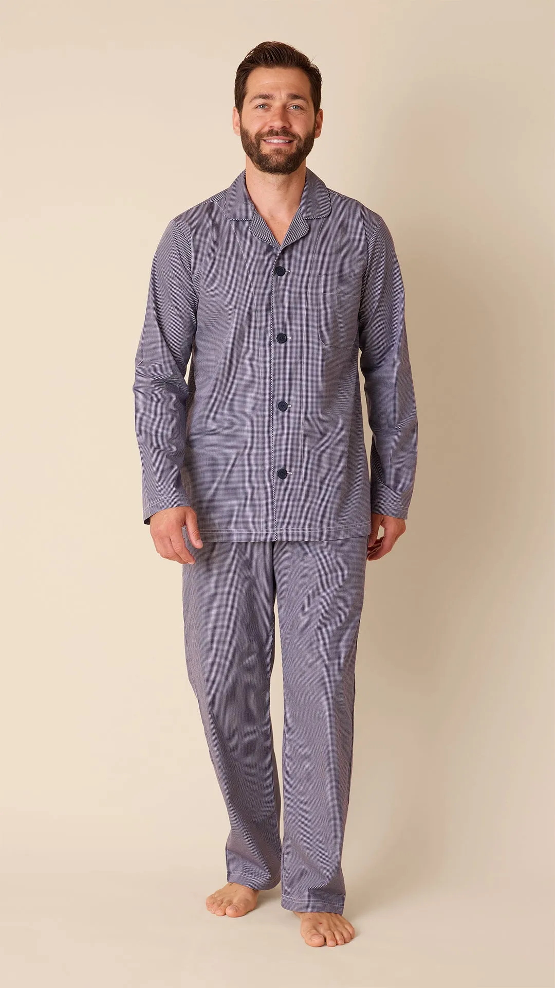 Charleston Men's Luxe Pima Pajama - Navy sold by the cat's pajamas