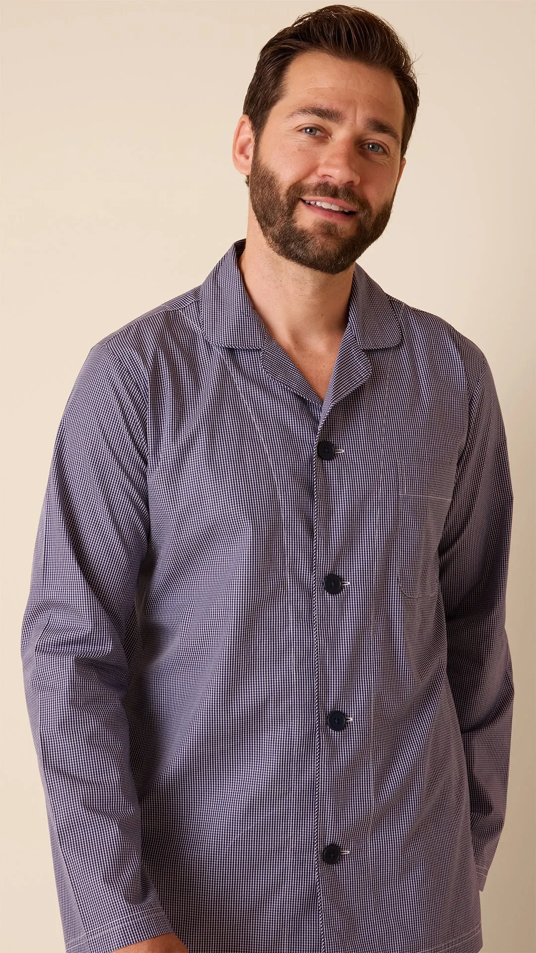 Charleston Men's Luxe Pima Pajama - Navy sold by the cat's pajamas product image thumbnail 4