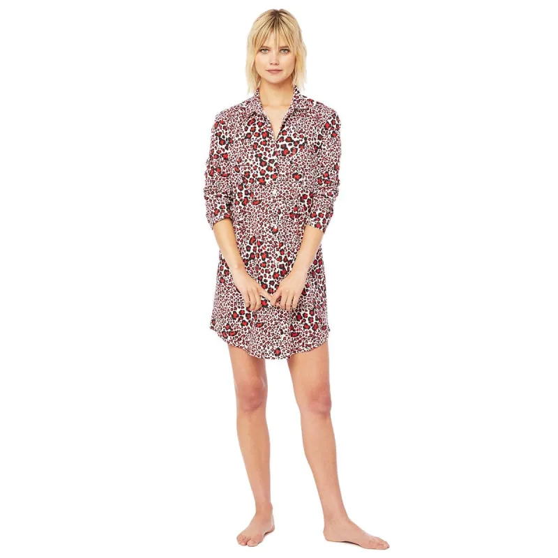 Snow Leopard Pima Knit Night Shirt sold by the cat's pajamas