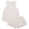 Classic Pima Knit Tank with Short - Powder Pink sold by the cat's pajamas