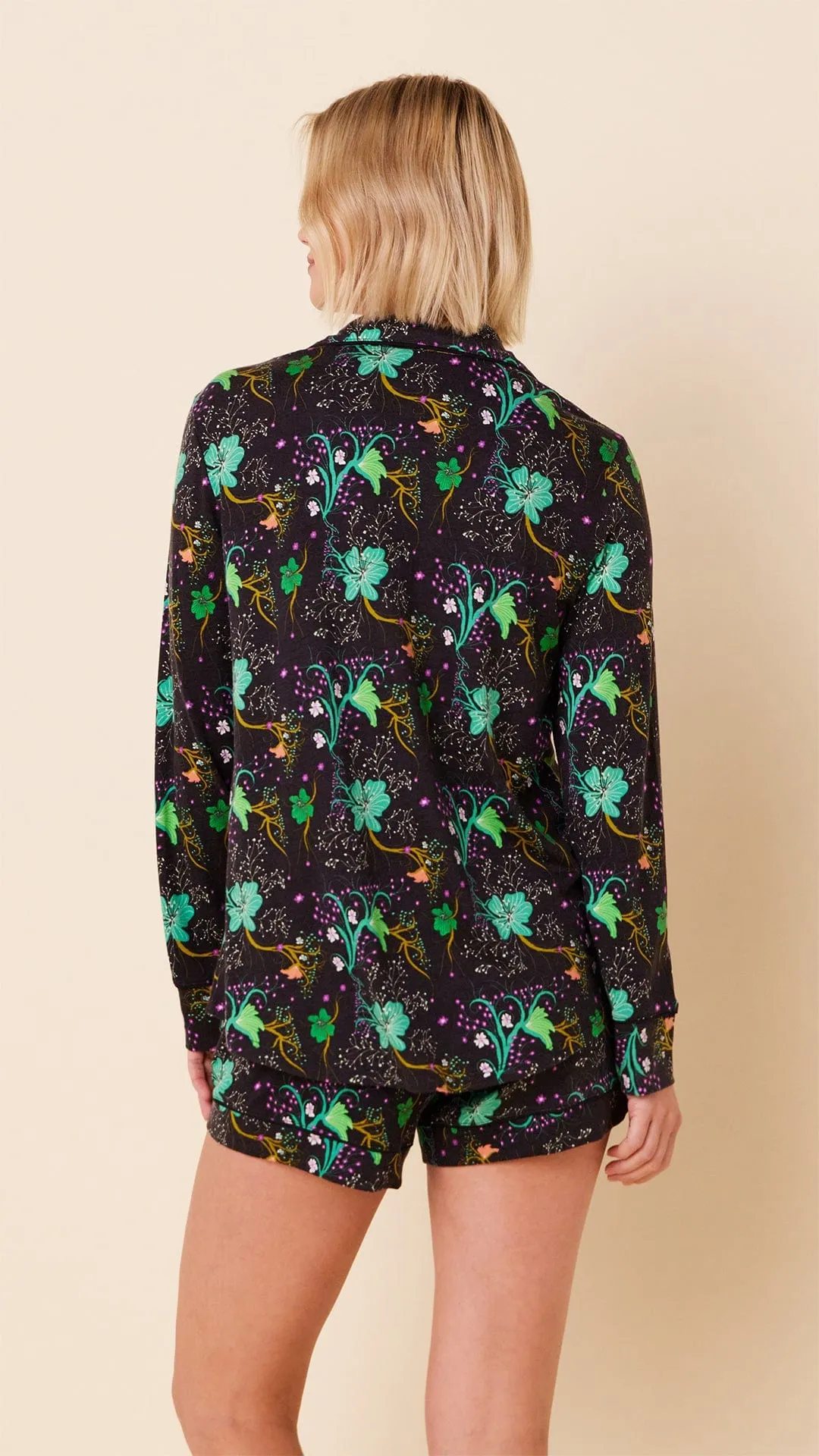 Stargazer Pima Knit Long-Sleeved Short Set sold by the cat's pajamas product image thumbnail 2